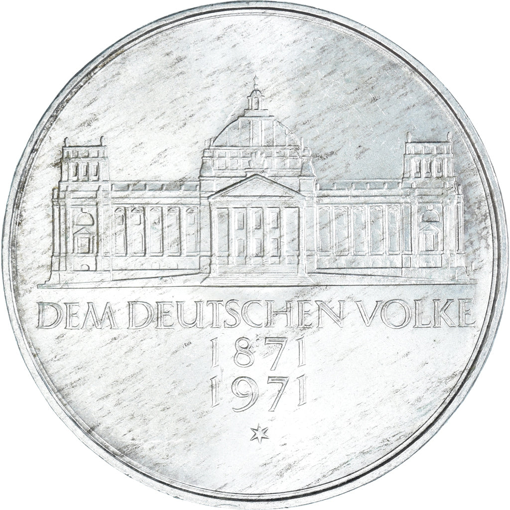 Coin, GERMANY - FEDERAL REPUBLIC, 5 Mark, 1971, Karlsruhe, Germany, EF(40-45)