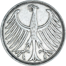 Coin, GERMANY - FEDERAL REPUBLIC, 5 Mark, 1956, Hambourg, EF(40-45), Silver