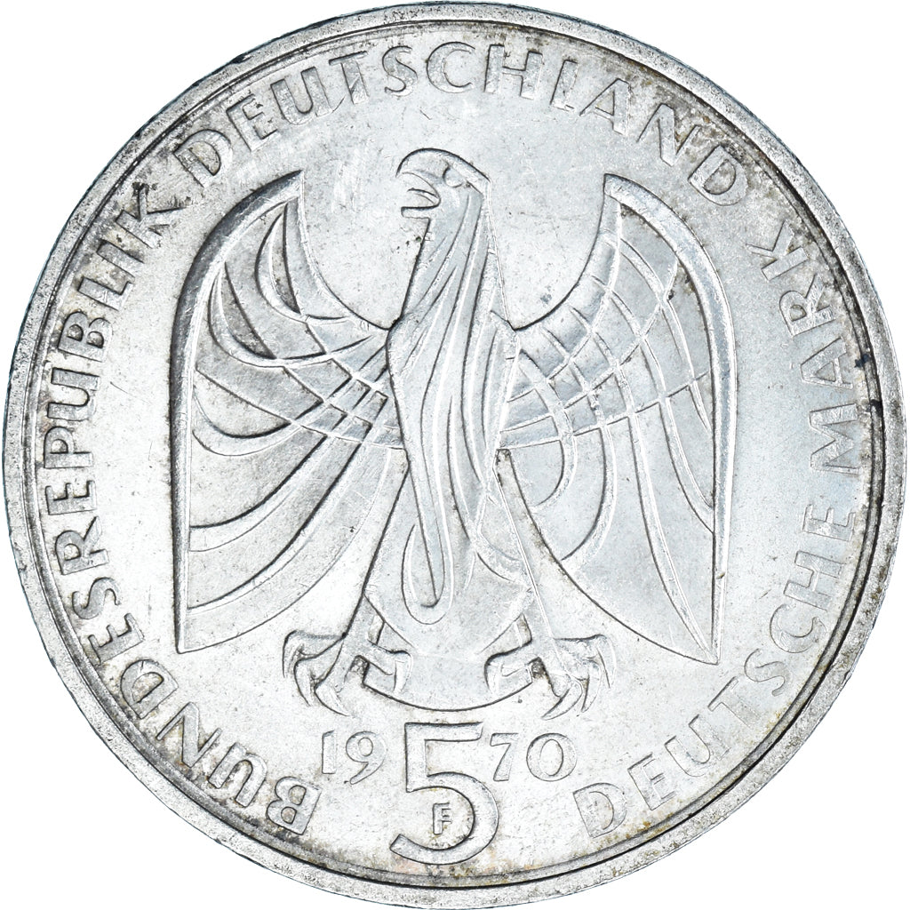 Coin, GERMANY - FEDERAL REPUBLIC, 5 Mark, 1970, Stuttgart, Germany, 200th