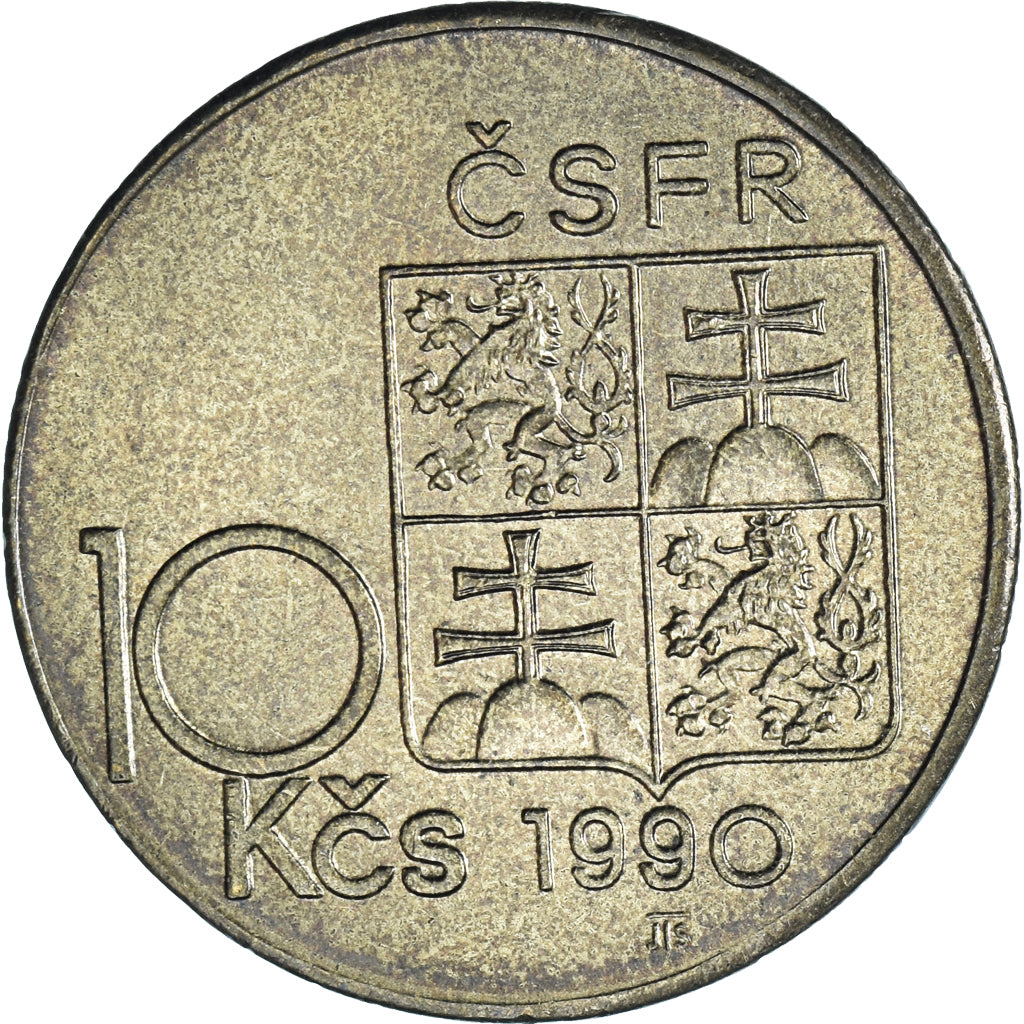 Coin, Czechoslovakia, 10 Korun, 1990, Thomas G. Masaryk.