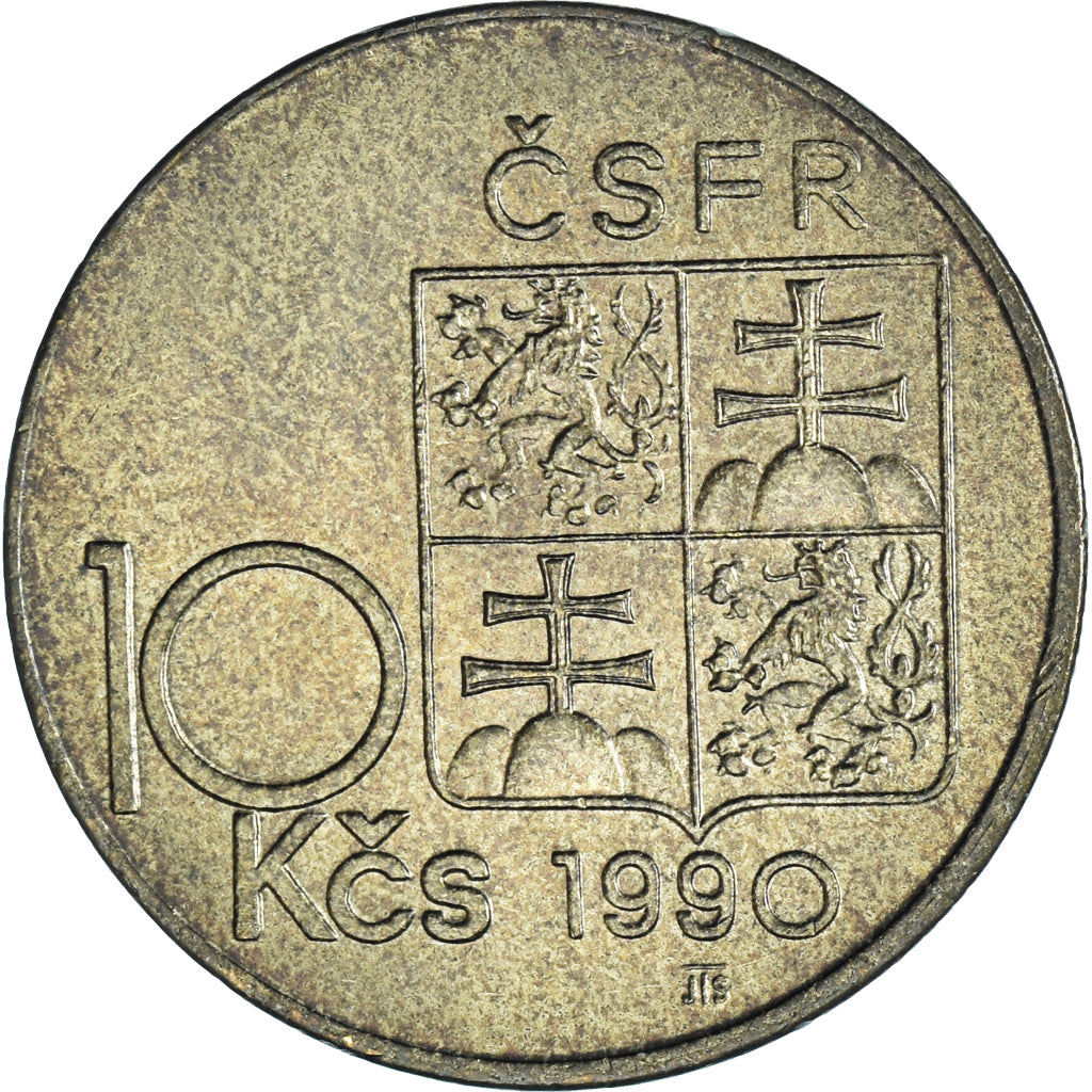 Coin, Czechoslovakia, 10 Korun, 1990, Thomas G. Masaryk.