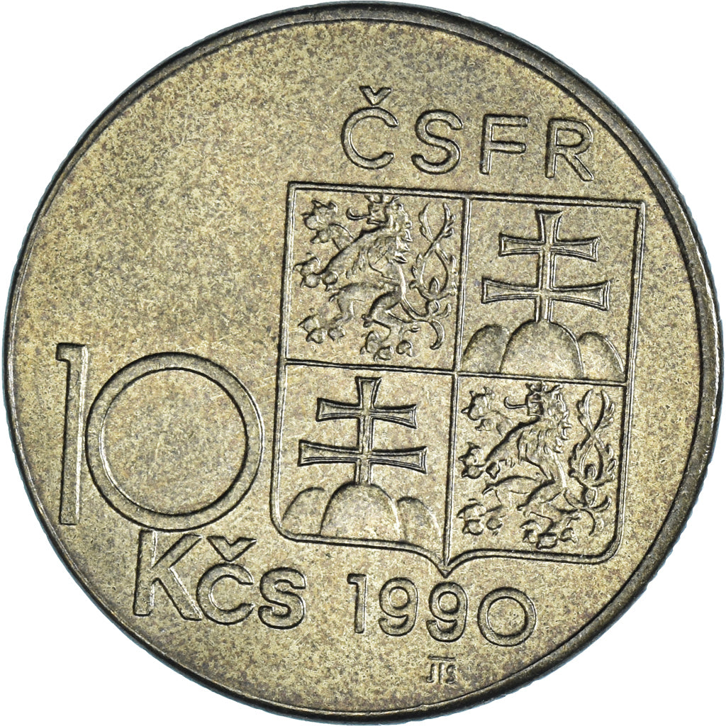 Coin, Czechoslovakia, 10 Korun, 1990, Thomas G. Masaryk.
