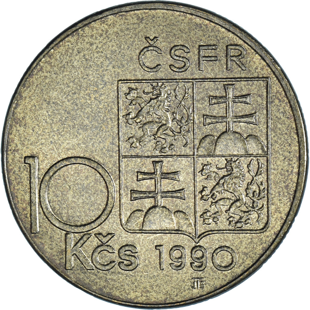Coin, Czechoslovakia, 10 Korun, 1990, Thomas G. Masaryk.