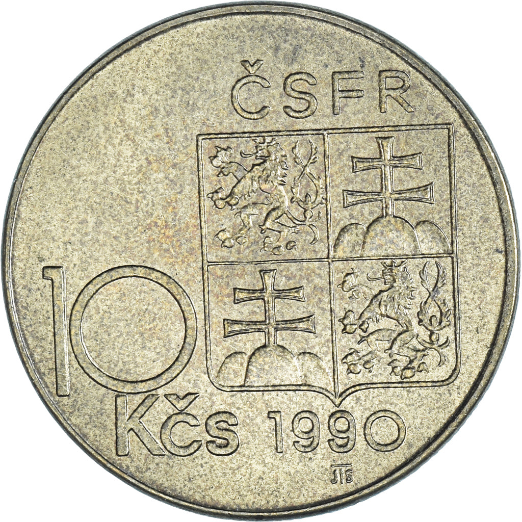 Moneta, Cecoslovacchia, 10 Korun, 1990, Thomas G. Masaryk.