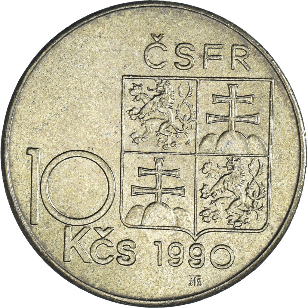 Coin, Czechoslovakia, 10 Korun, 1990, Thomas G. Masaryk.