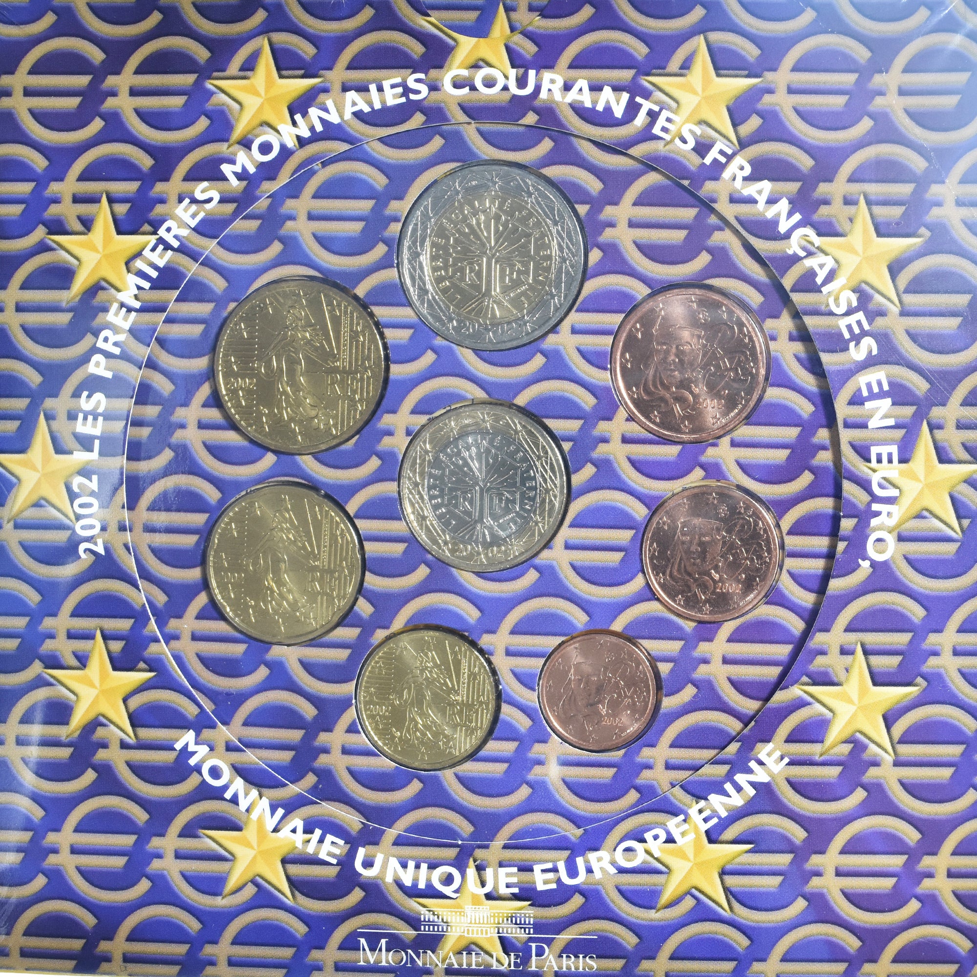 Francja, Monnaie de Paris, Euro-Set, 2002, FDC.BU, MS(65-70), ND