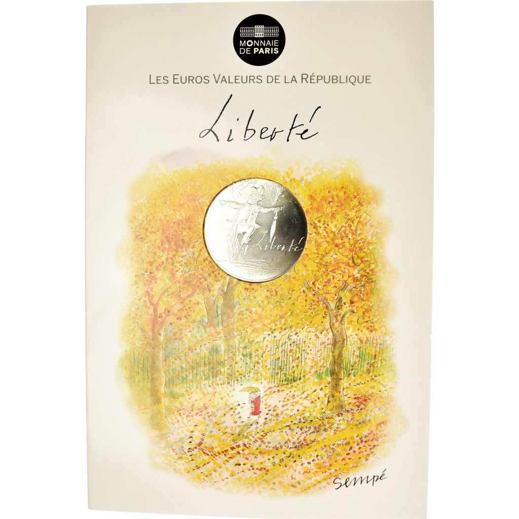 France, Monnaie de Paris, 10 Euro, Liberté Automne Sempé, 2014, Paris
