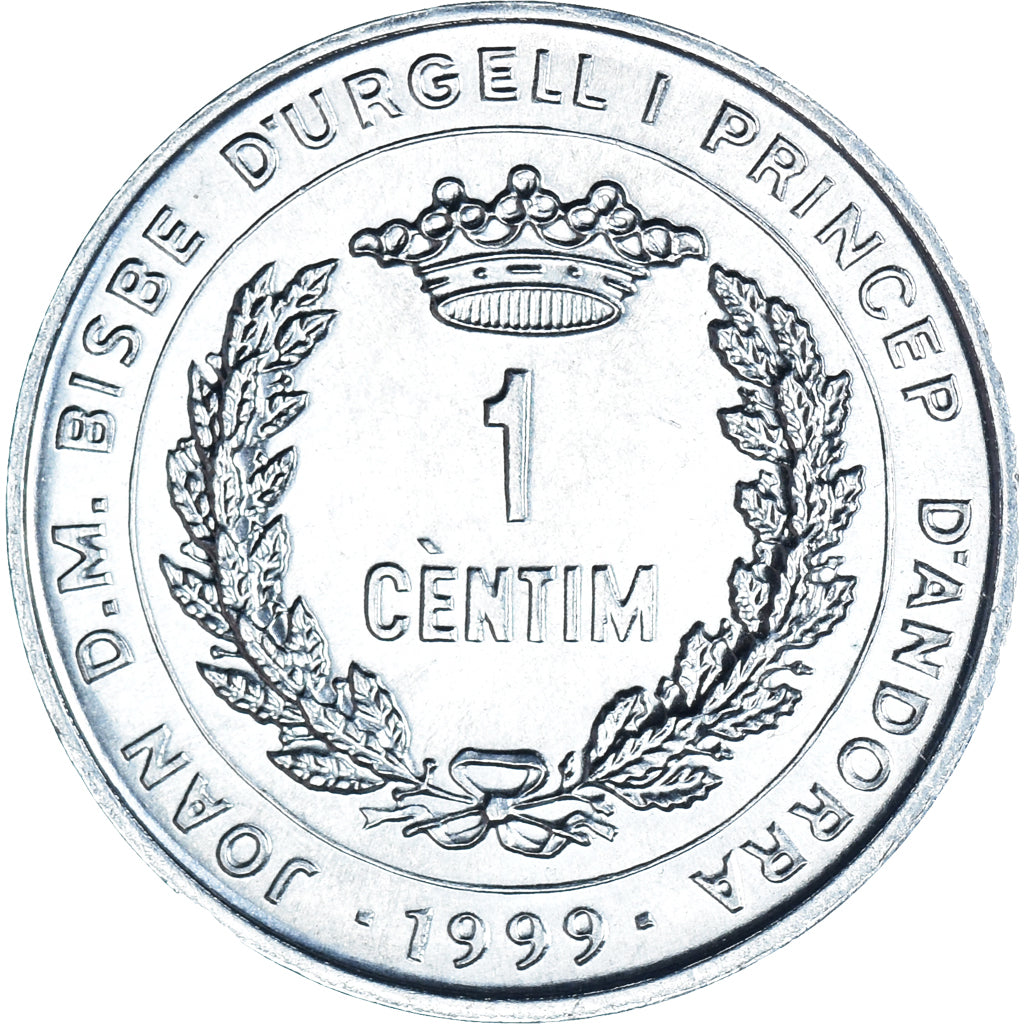 Coin, Andorra, Centim, 1999, FAO, MS(63), Aluminum, KM:171