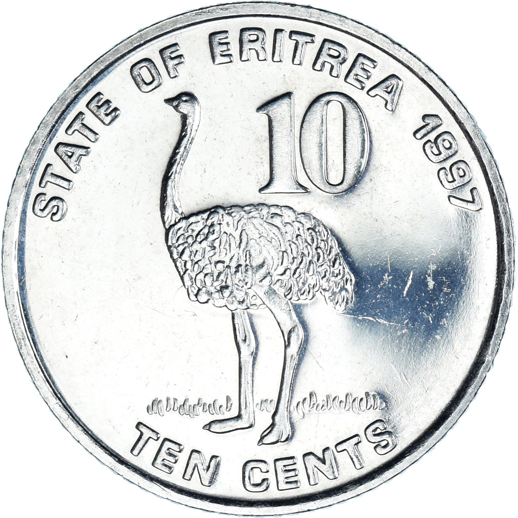 Coin, Eritrea, 10 Cents, 1997, MS(63), Nickel Clad Steel, KM:45