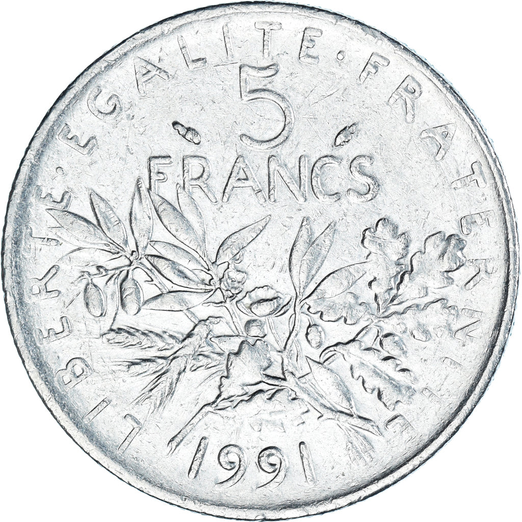 Monnaie, France, Semeuse, 5 Francs, 1991, Paris, TB+, Nickel Clad Copper-Nickel
