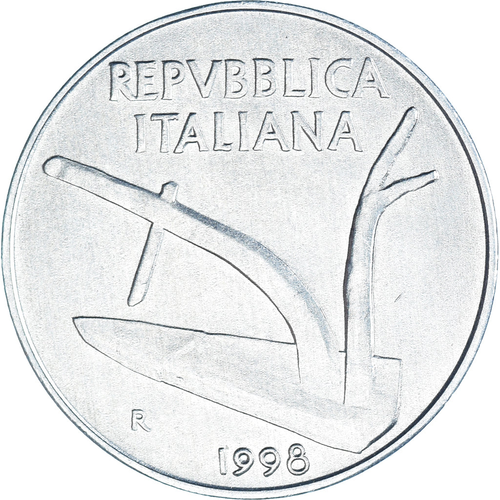 Moeda, Itália, 10 Lire, 1998, Rome, MS(63), Alumínio, KM:93