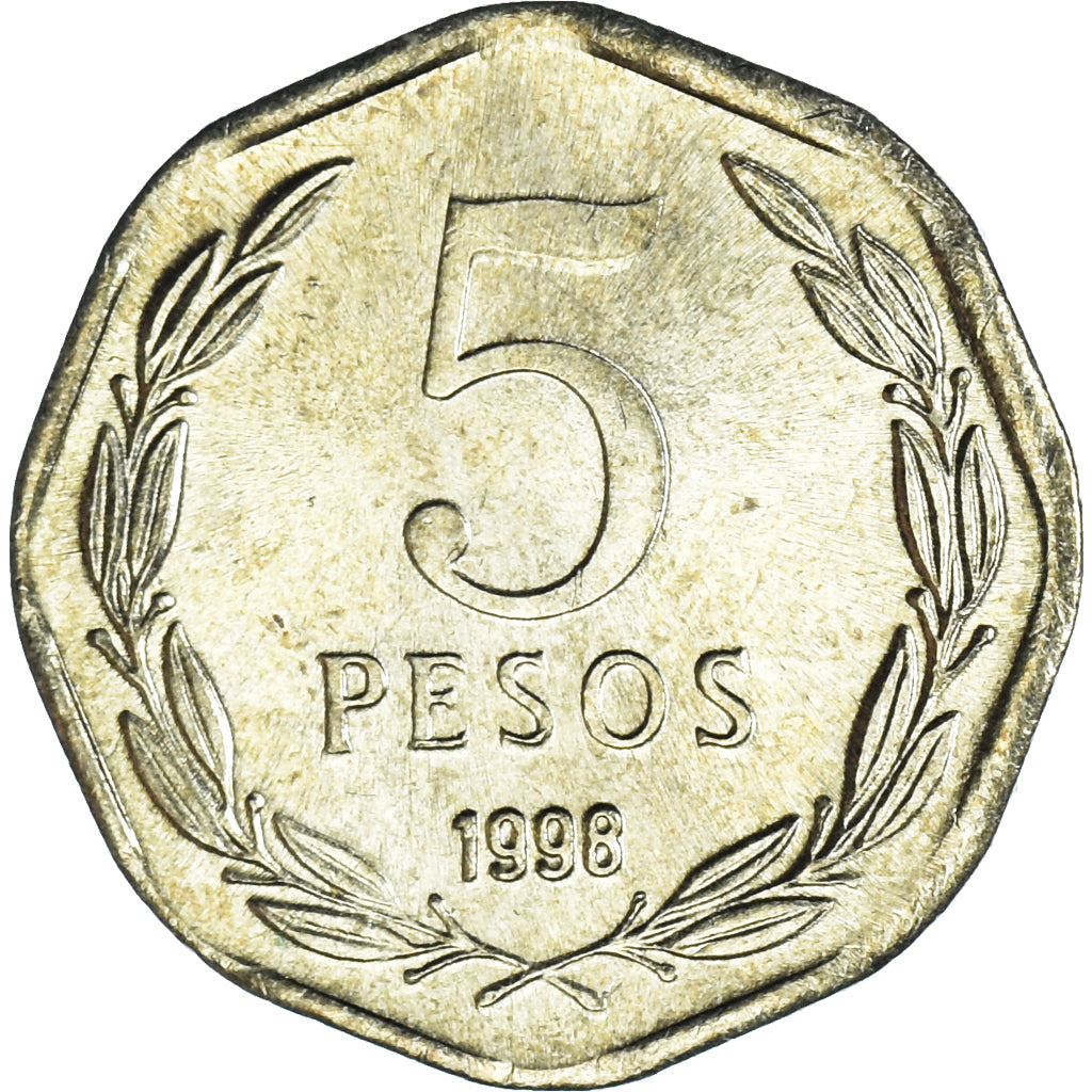 Moneda, Chile, 5 Pesos, 1998, SC, Cobre - níquel - aluminio, KM:232