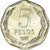Coin, Chile, 5 Pesos, 1998, MS(63), Copper-Nickel-Aluminum, KM:232