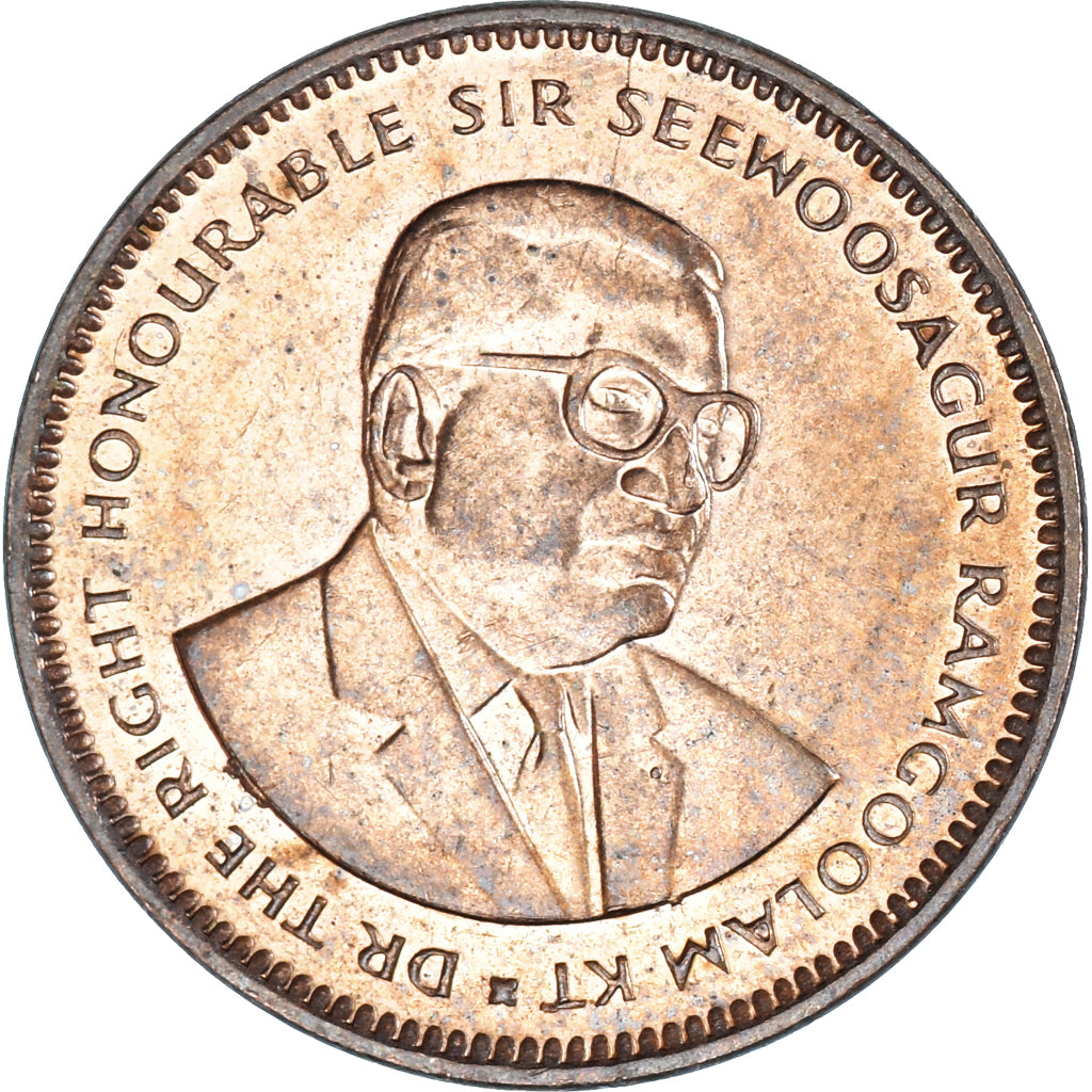 Moneta, Mauritius, 5 Cents, 2010, AU(50-53), Miedź platerowana stalą, KM:52