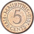 Moneta, Mauritius, 5 Cents, 2010, AU(50-53), Miedź platerowana stalą, KM:52
