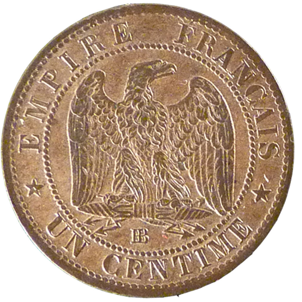 FRANCE, Napoléon III, Centime, 1854, Strasbourg, KM #775.3, MS(60-62), Bronze, G