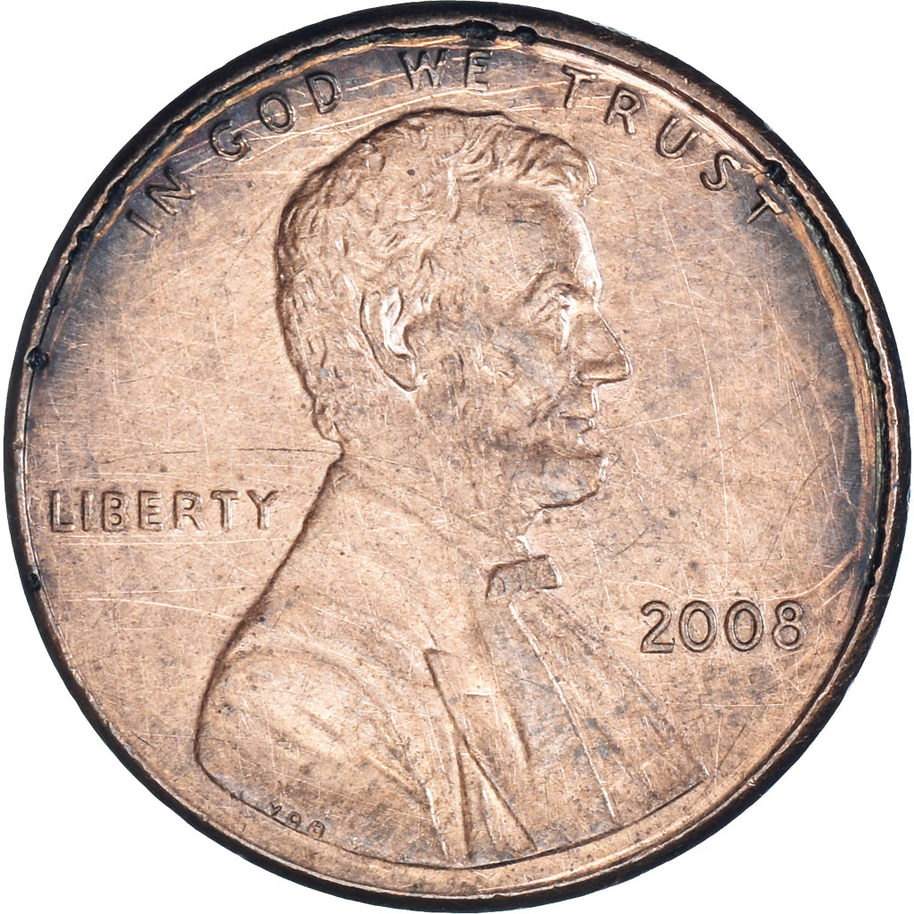 Monnaie, États-Unis, Lincoln Cent, Cent, 2008, U.S. Mint, Philadelphie, B+