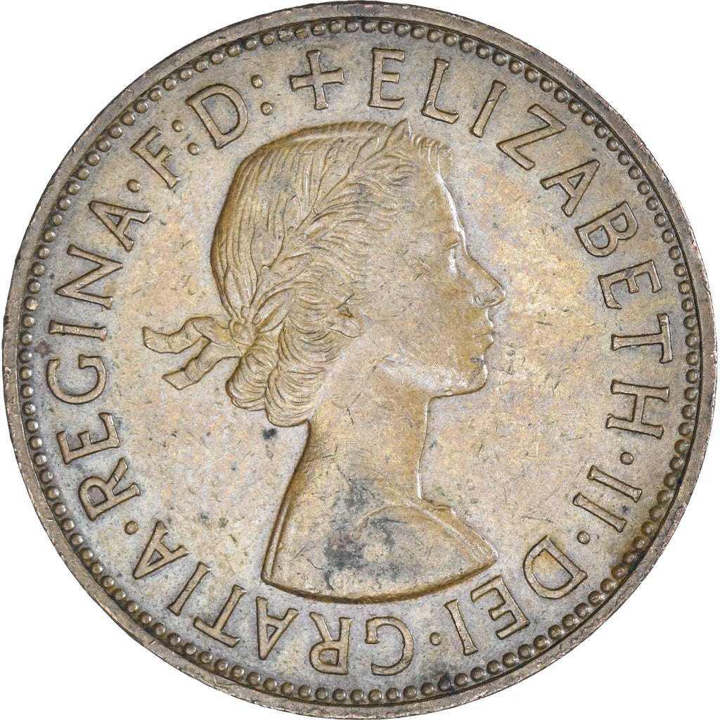 Moneda, Gran Bretaña, Elizabeth II, Penny, 1961, BC+, Bronce, KM:897