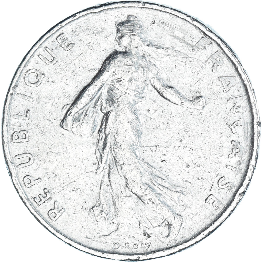 Moneta, Francia, Semeuse, 1/2 Franc, 1976, Paris, MB+, Nichel, KM:931.1