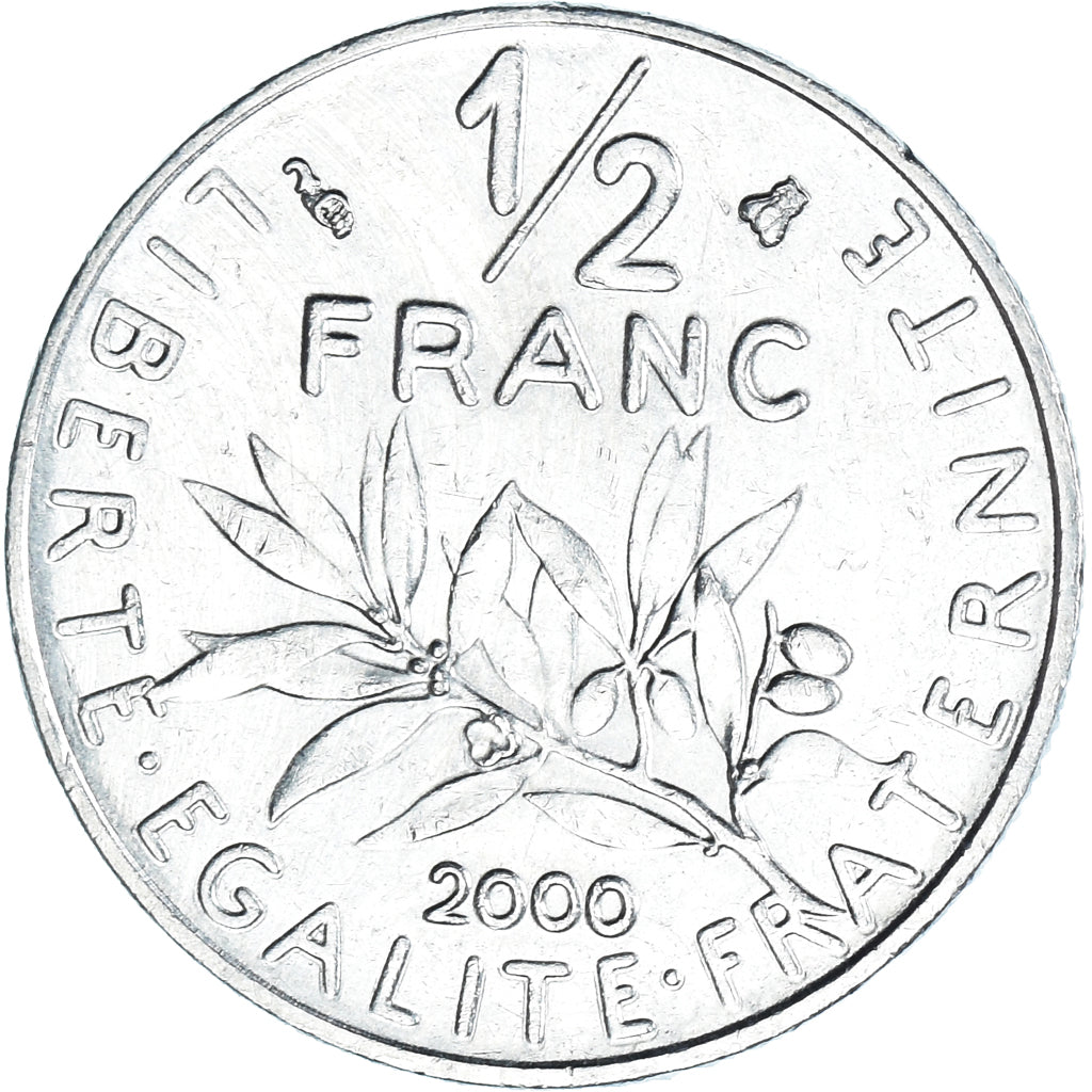 Munten, Frankrijk, Semeuse, 1/2 Franc, 2000, Paris, PR, Nickel, KM:931.1, Le