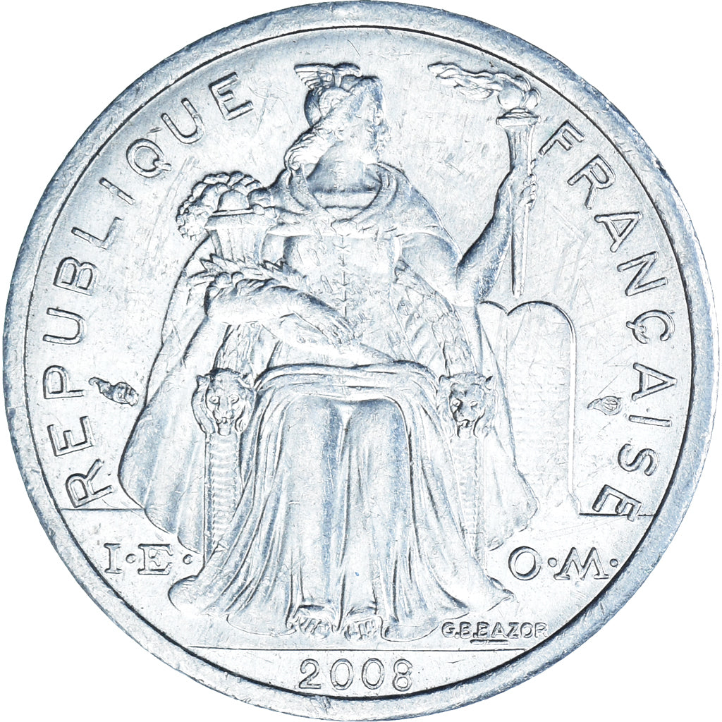 Moneda, Polinesia francesa, Franc, 2008, Paris, SC, Aluminio, KM:11