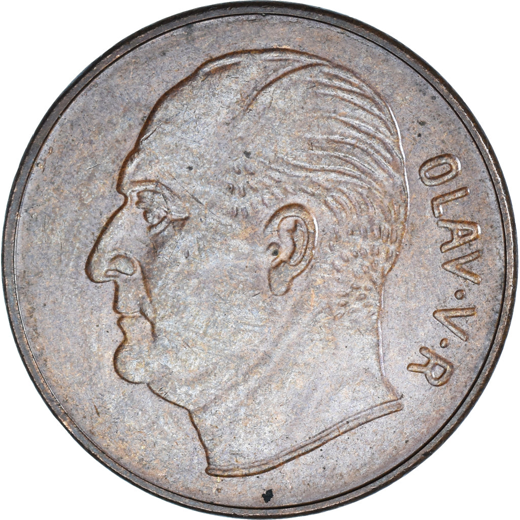 Munten, Noorwegen, Olav V, 5 Öre, 1972, ZF+, Bronzen, KM:405