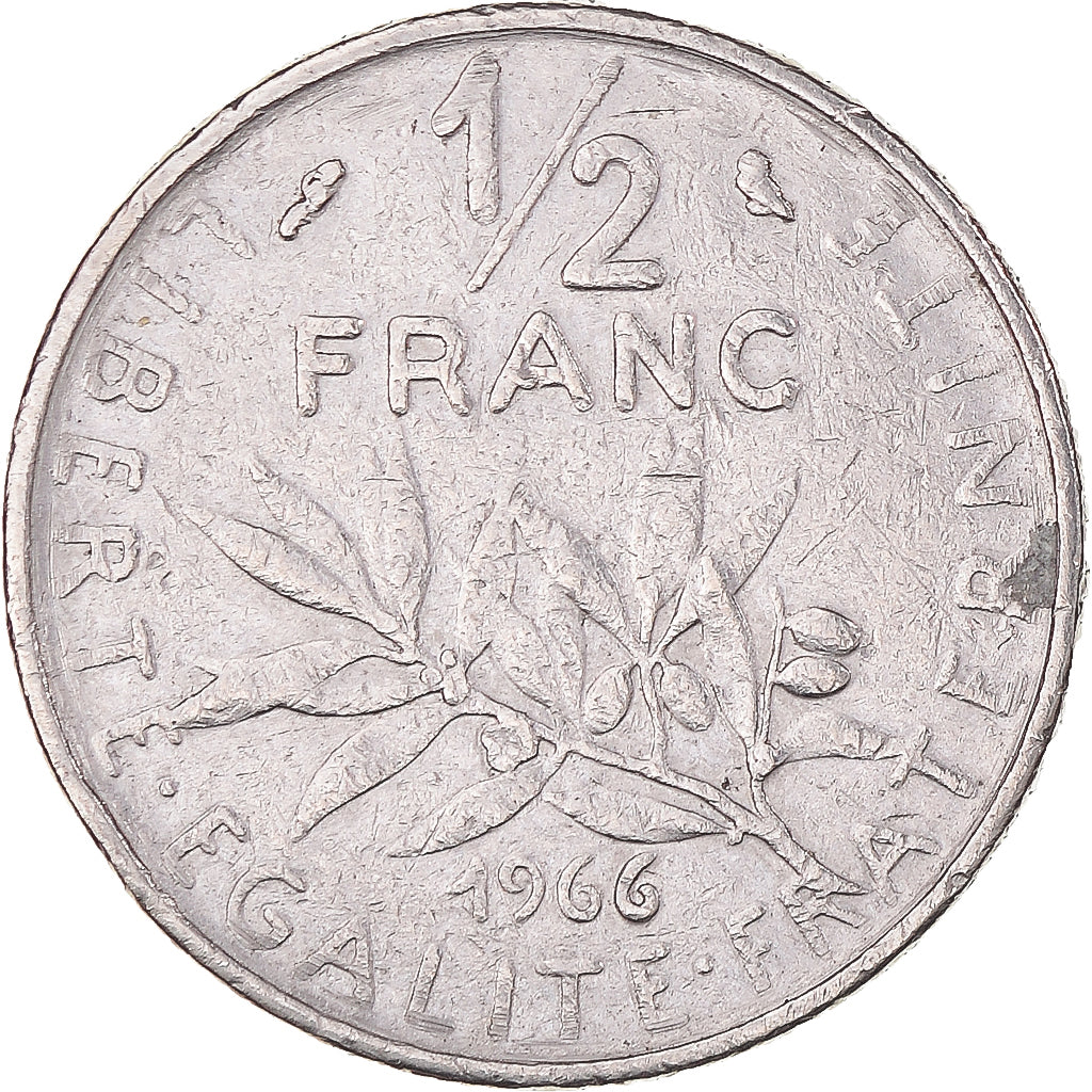 Monnaie, France, Semeuse, 1/2 Franc, 1966, Paris, TB, Nickel, Gadoury:429