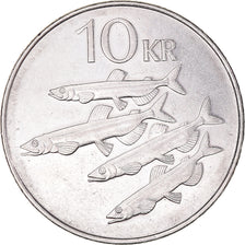 Coin, Iceland, 10 Kronur, 2005, EF(40-45), Acier plaqué nickel, KM:29.1a