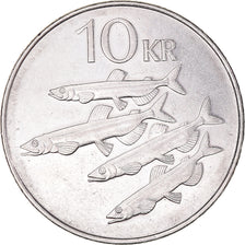 Munten, IJsland, 10 Kronur, 2005, ZF, Acier plaqué nickel, KM:29.1a