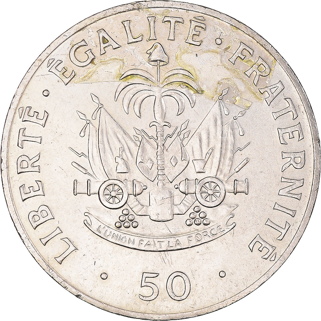 Moneta, Haiti, 50 Centimes, 1991, BB, Rame-nichel, KM:153
