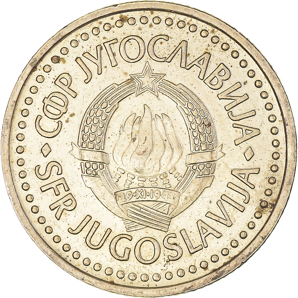 Munten, Joegoslaviëe, 2 Dinara, 1984, FR+, Nickel-brass, KM:87