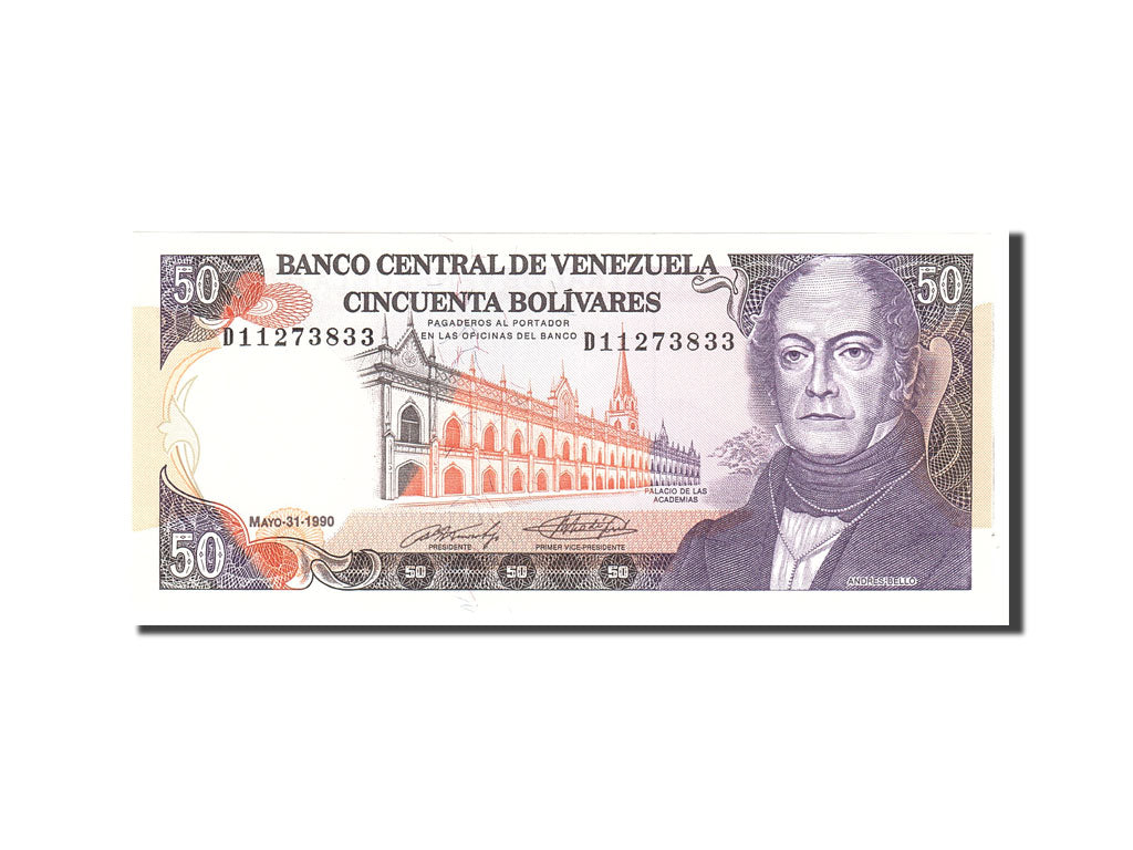 Geldschein, Venezuela, 50 Bolivares, 1990, 1990-05-31, KM:65c, UNZ