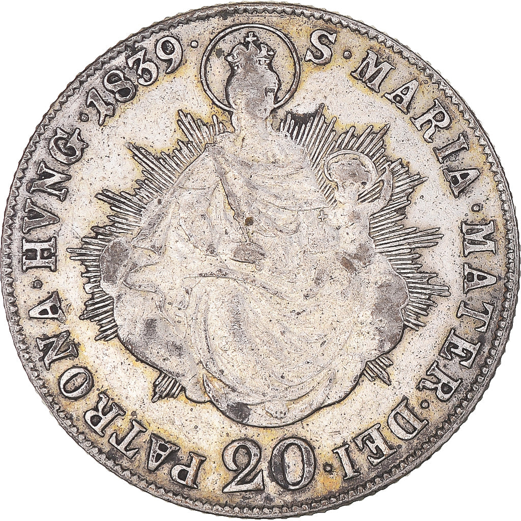 Coin, Hungary, Ferdinand V, 20 Krajczar, 1839, Budapest, EF(40-45), Silver