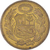Coin, Peru, Sol, 1954, EF(40-45), Brass, KM:222