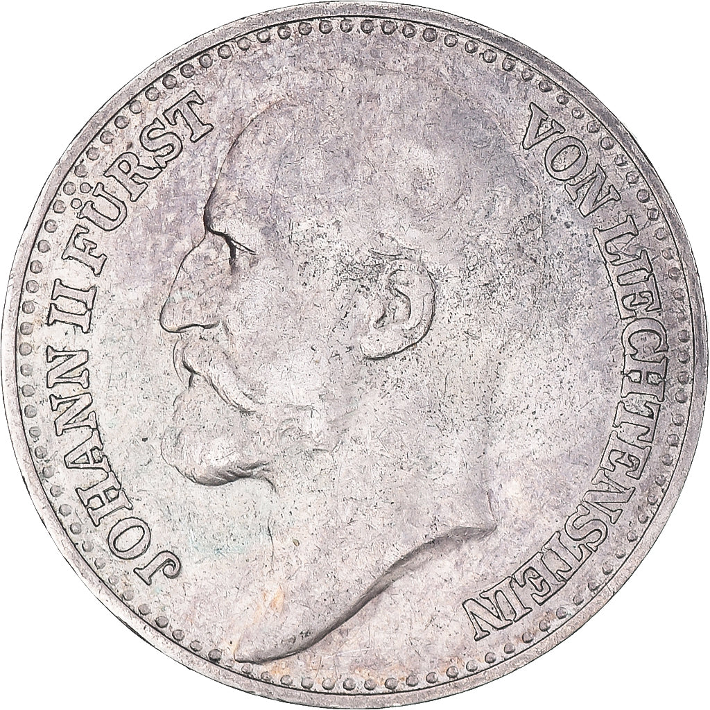Coin, Liechtenstein, Prince John II, Krone, 1904, Bern, EF(40-45), Silver, KM:2
