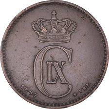 Coin, Denmark, Christian IX, 2 Öre, 1897, Copenhagen, VF(30-35), Bronze