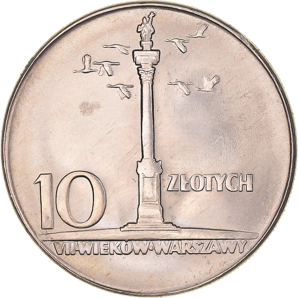 Coin, Poland, 10 Zlotych, 1965, Warsaw, AU(50-53), Copper-nickel, KM:55