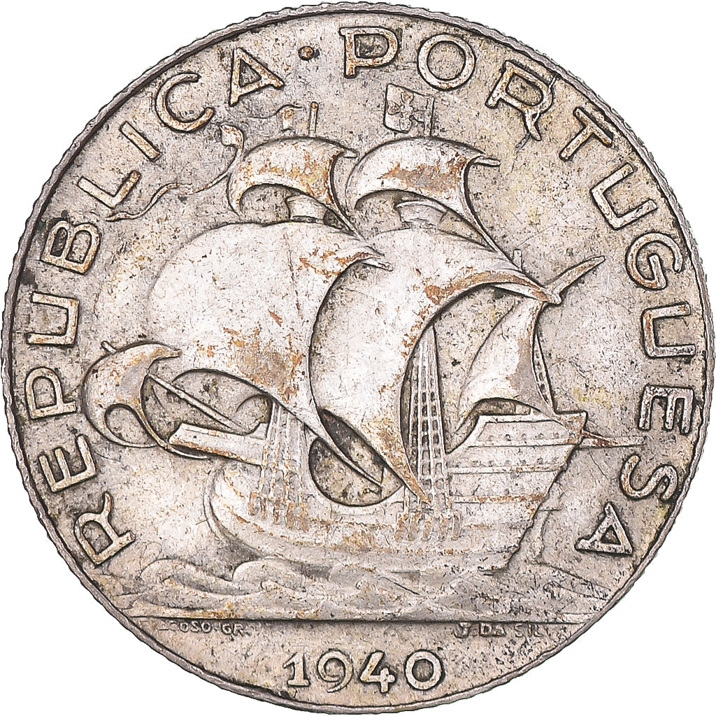 Coin, Portugal, 2-1/2 Escudos, 1940, VF(30-35), Silver, KM:580