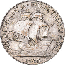 Coin, Portugal, 2-1/2 Escudos, 1940, VF(30-35), Silver, KM:580