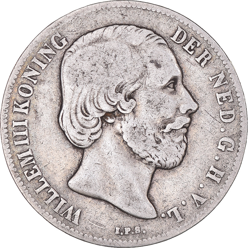 Moneta, Paesi Bassi, William III, Gulden, 1864, MB+, Argento, KM:93