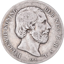 Coin, Netherlands, William III, Gulden, 1864, VF(30-35), Silver, KM:93