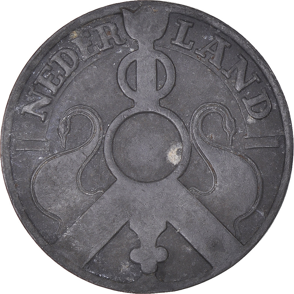 Coin, Netherlands, Wilhelmina I, 2-1/2 Cent, 1941, AU(50-53), Zinc, KM:171