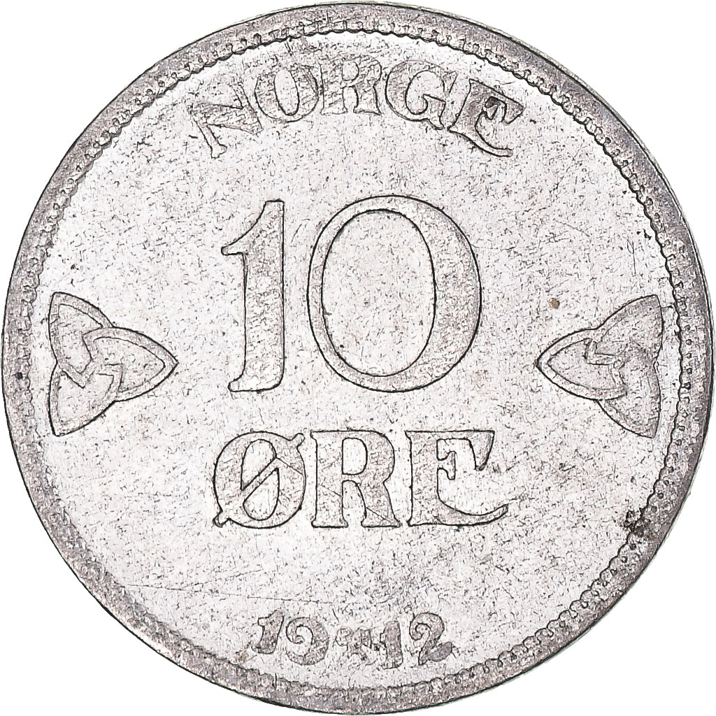 Coin, Norway, Haakon VII, 10 Öre, 1912, EF(40-45), Silver, KM:372