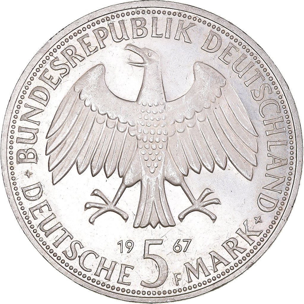 Moneta, GERMANIA - REPUBBLICA FEDERALE, 5 Mark, 1967, Stuttgart, Wilhelm and