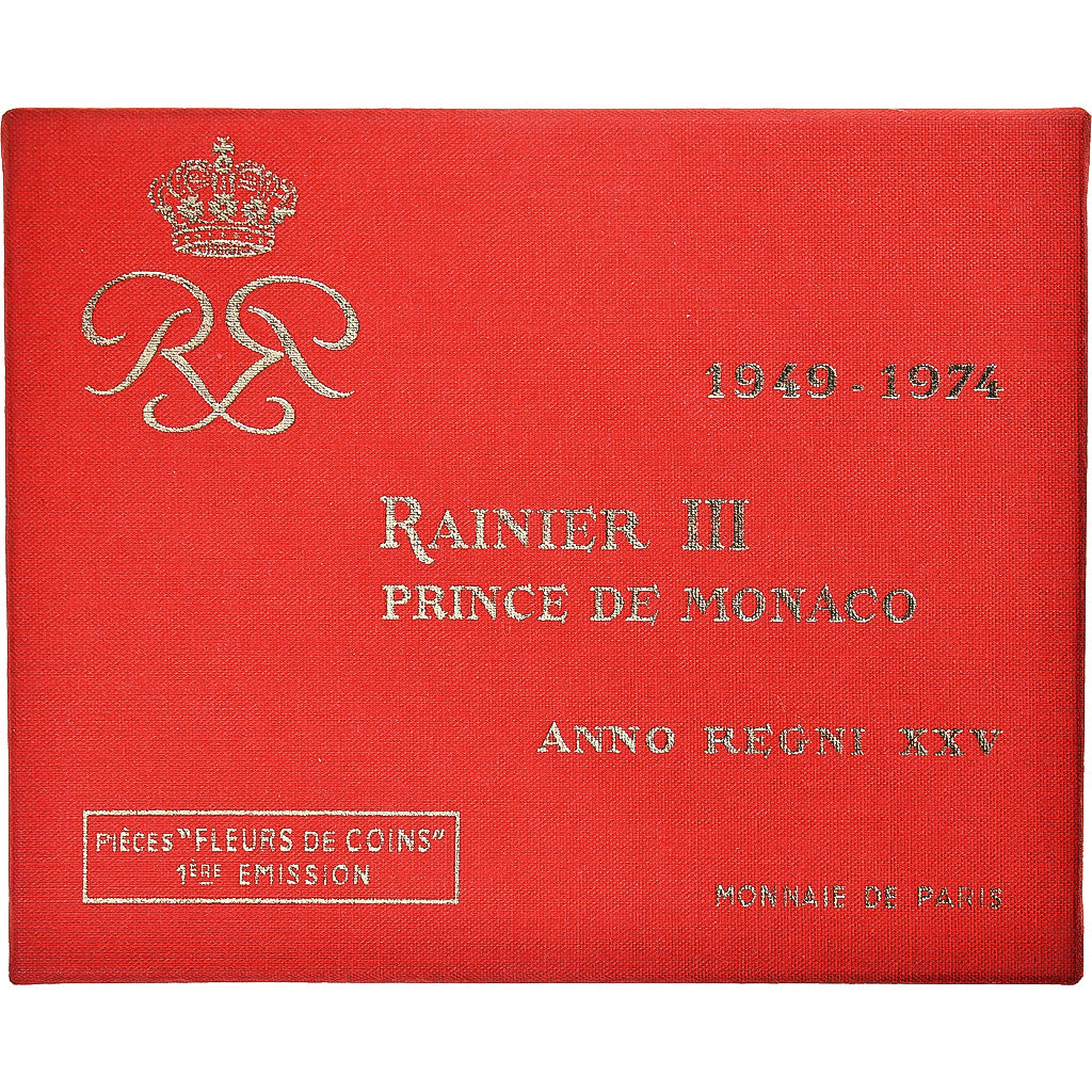 Moneta, Monaco, Rainier III, 25 années de règne, 10 c. à 50 frs., 1974