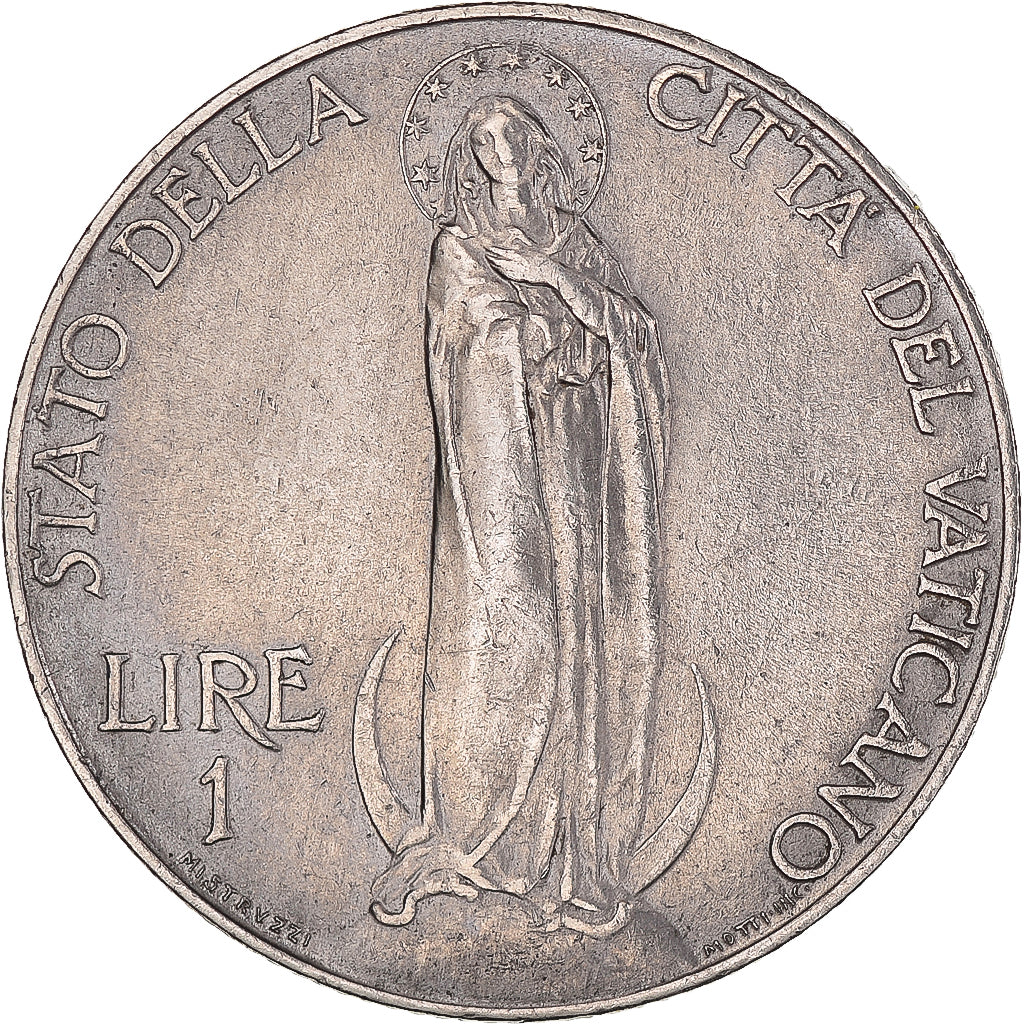 Coin, VATICAN CITY, Pius XI, Lira, 1932, EF(40-45), Nickel, KM:5