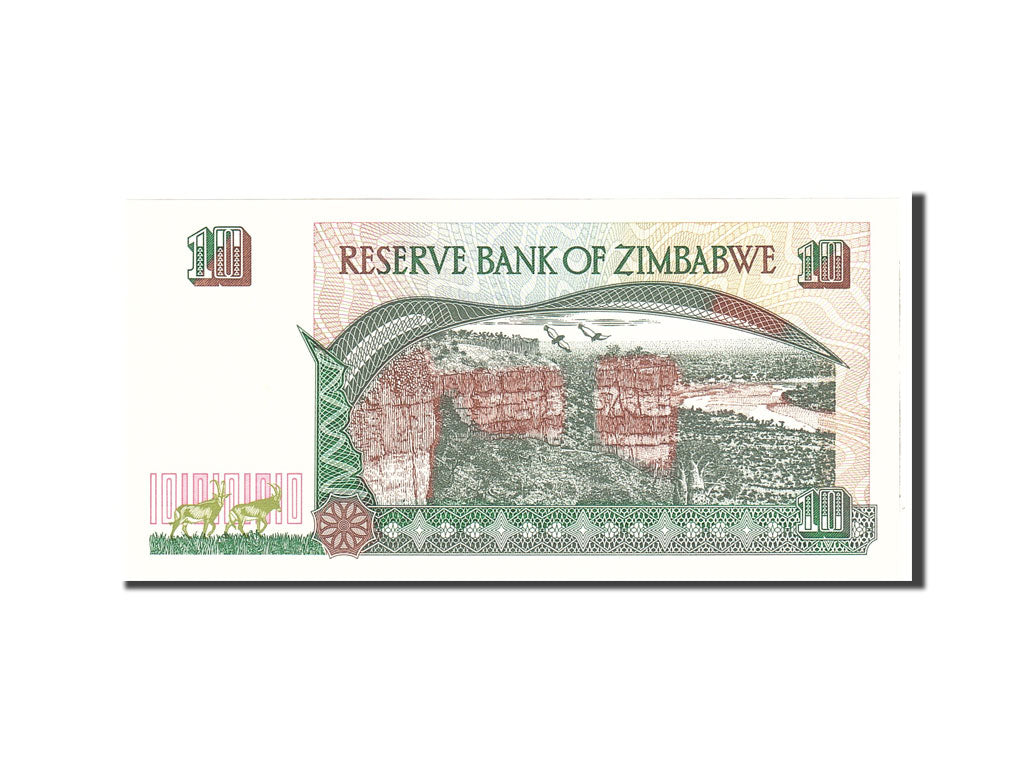 Banknot, Zimbabwe, 10 Dollars, 1997, Undated, KM:6a, UNC(65-70)