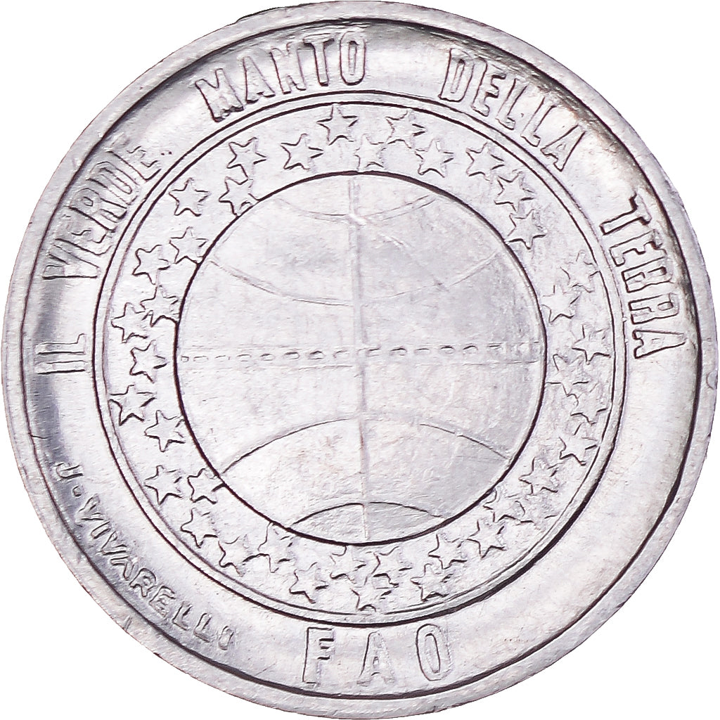 Munten, San Marino, Lira, 1977, FAO Commemorative Environment, UNC-, Aluminium