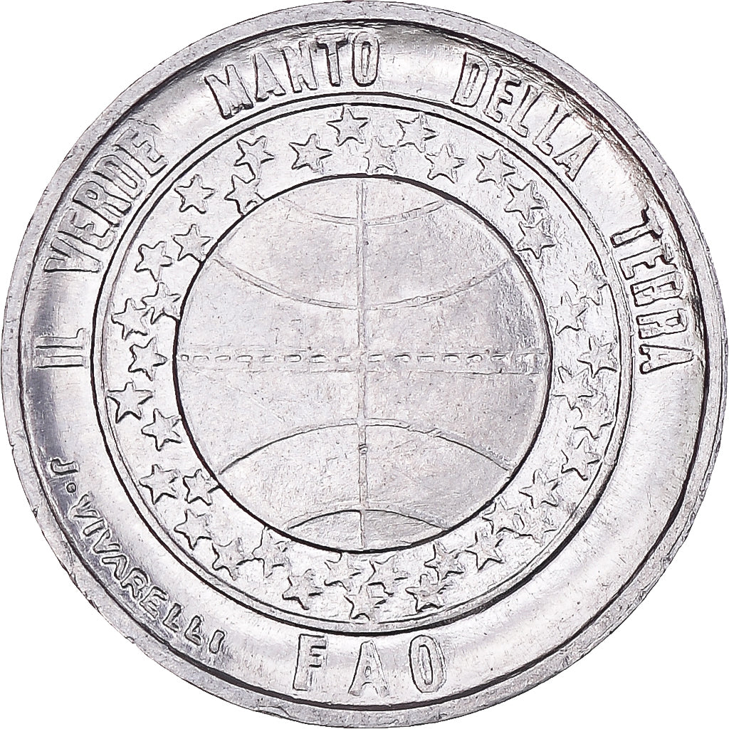 Moneda, San Marino, Lira, 1977, FAO Commemorative Environment, EBC+, Aluminio
