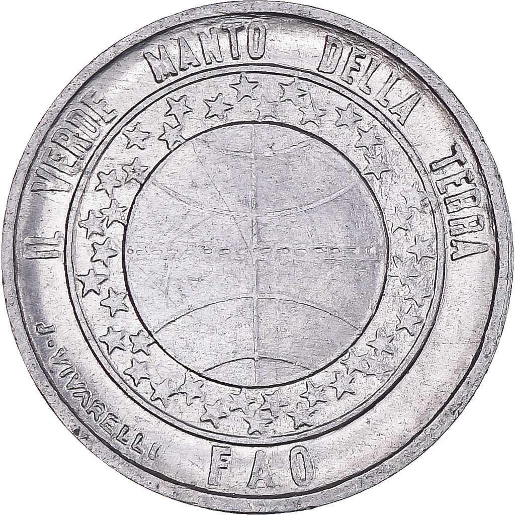 Moneda, San Marino, Lira, 1977, FAO Commemorative Environment, MBC, Aluminio